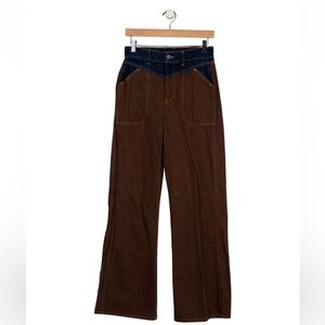 Veronica Beard New without tags Taylor relaxed wide leg highrise 26 brown & jean